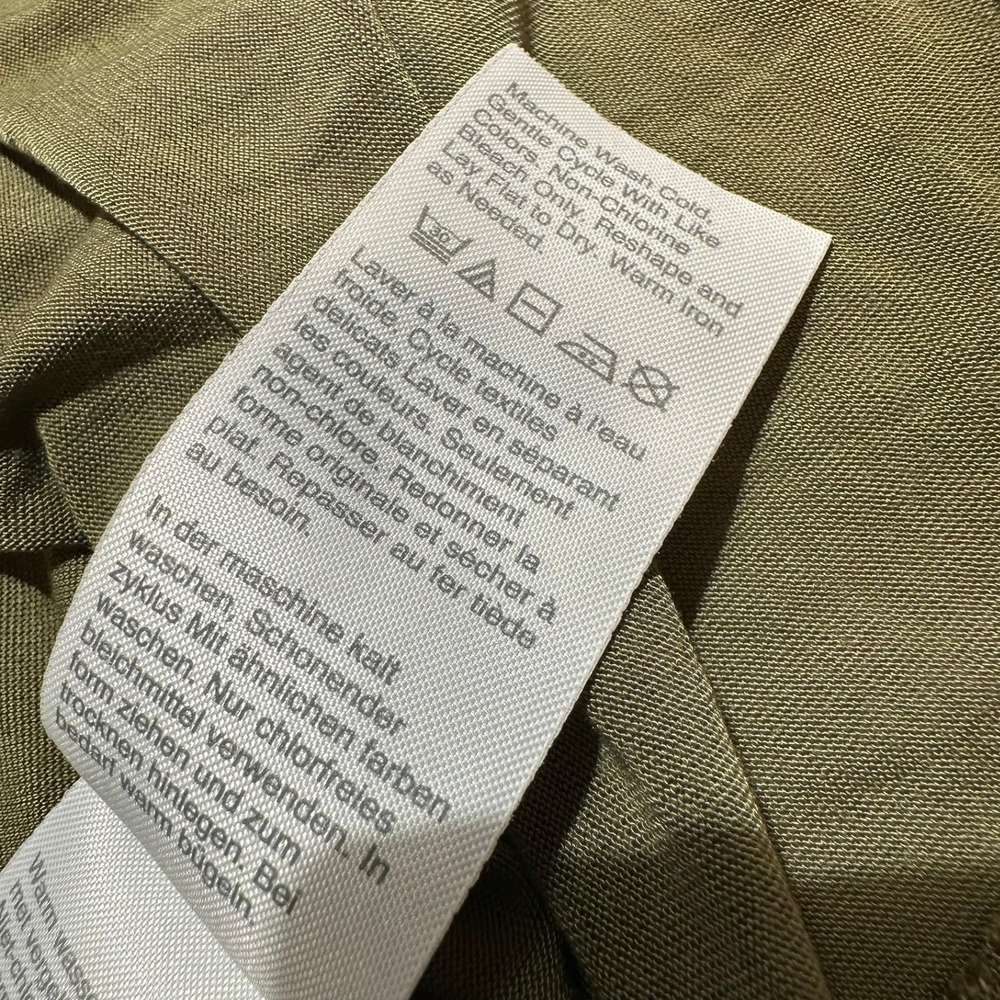 J. Crew Turtleneck Top Women‎ Med Olive Green 100% Tencel Lyocell Layering Silky - Picture 14 of 16
